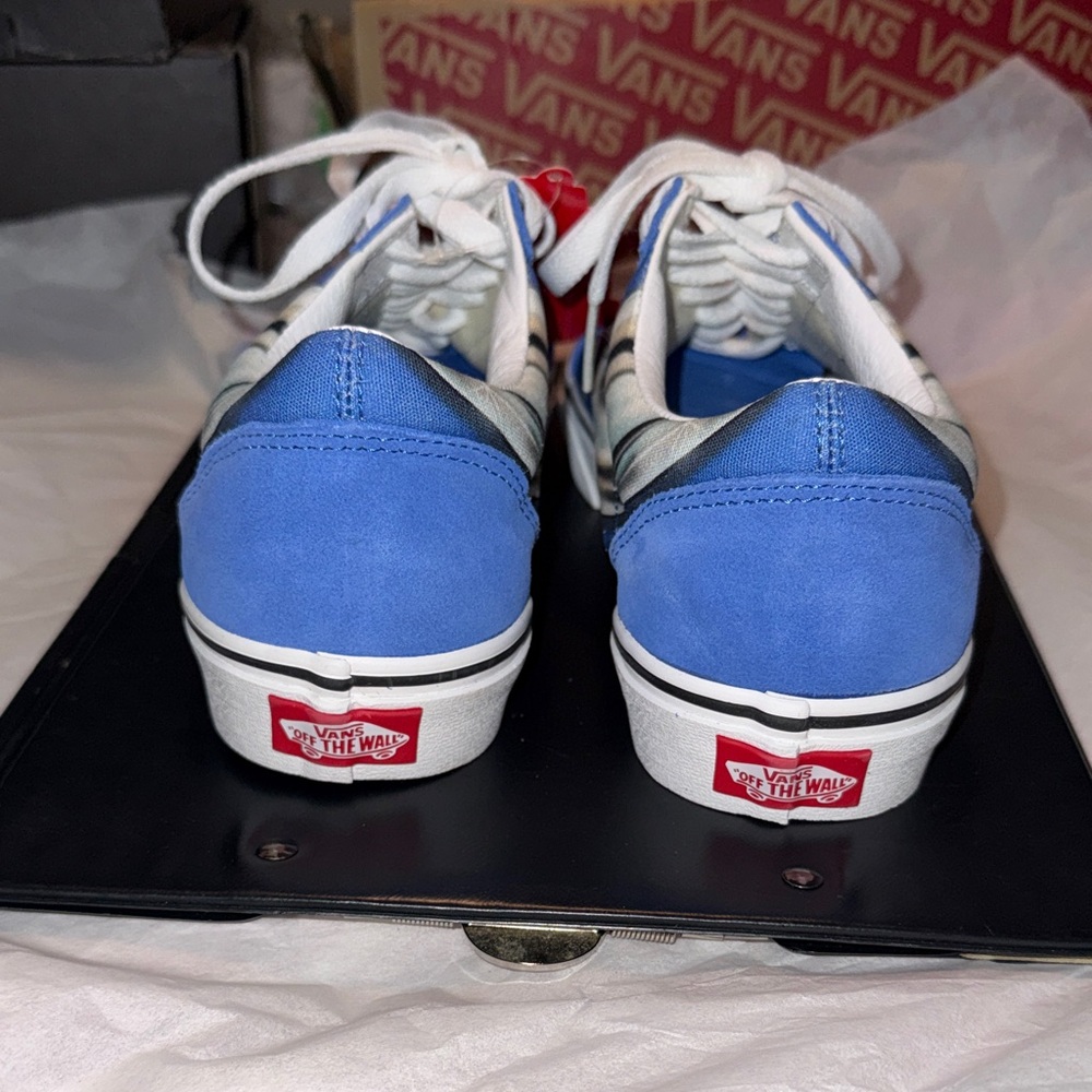 NWT Vans “Off The Wall” Old Skool Warp Nebulas Blue Chrome - Picture 4 of 8